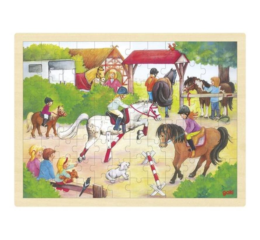 Puzzel Paarden Jumping Hout