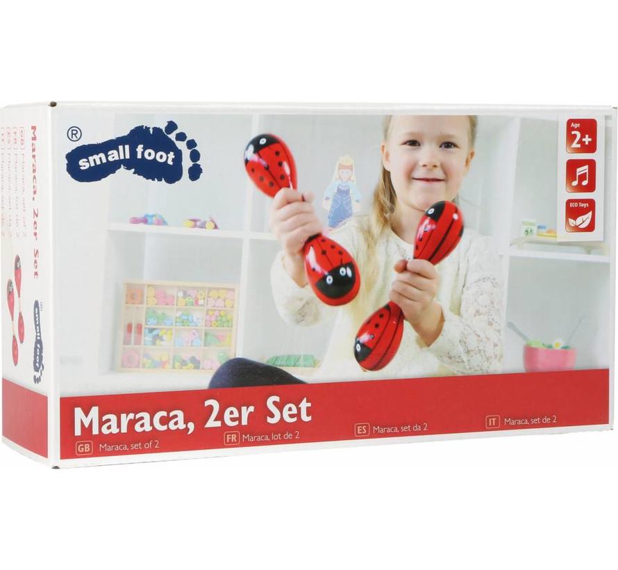 Sambaballen 2-delig Maracas Lieveheersbeestje