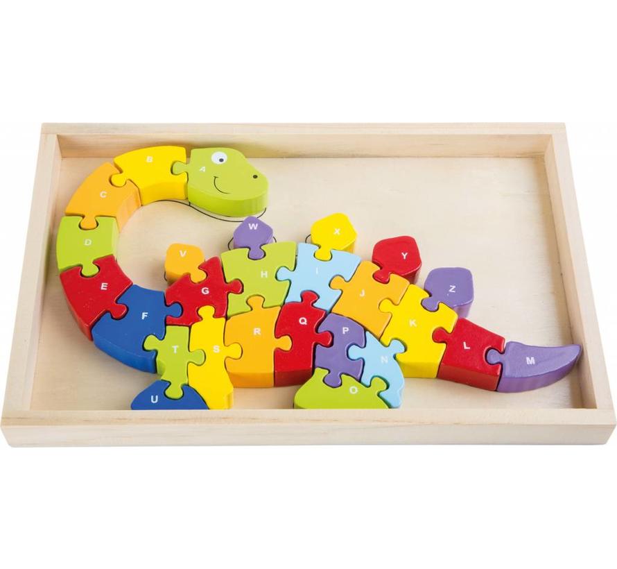 Puzzel ABC Dino Hout