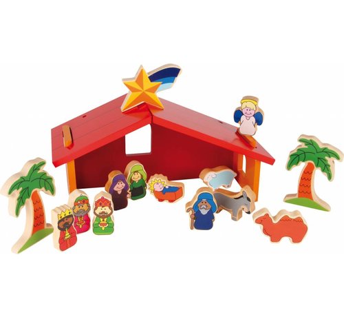 Small Foot Kerststal Kribbe  14-delig Hout