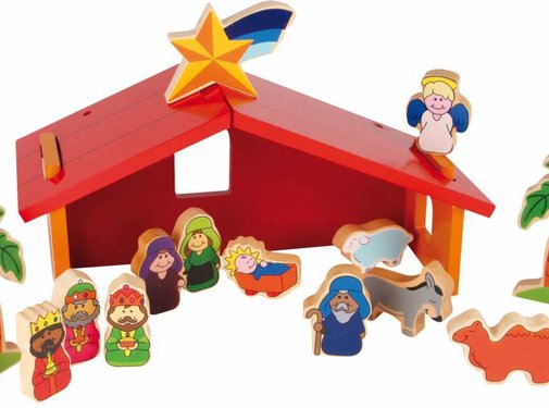 Small Foot Kerststal Kribbe 14-delig Hout