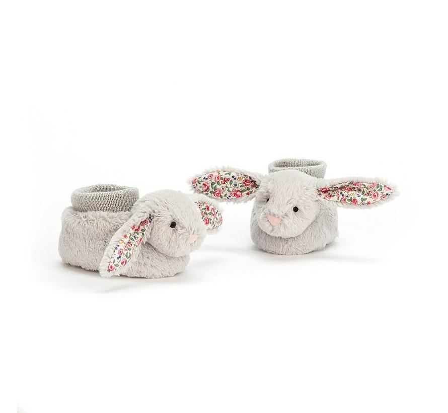 Slofjes Blossom Silver Bunny Booties