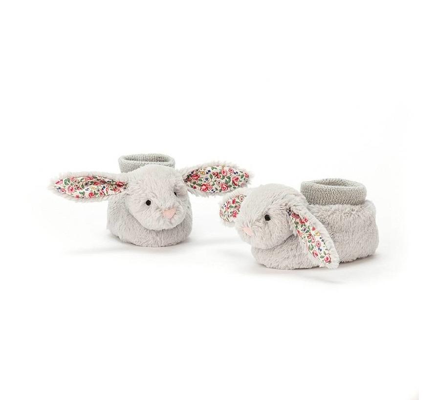 Slofjes Blossom Silver Bunny Booties