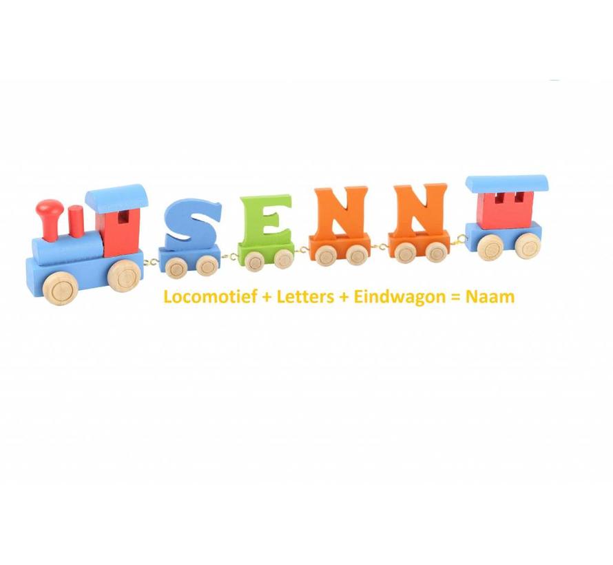 Letter Train Coloured Wood