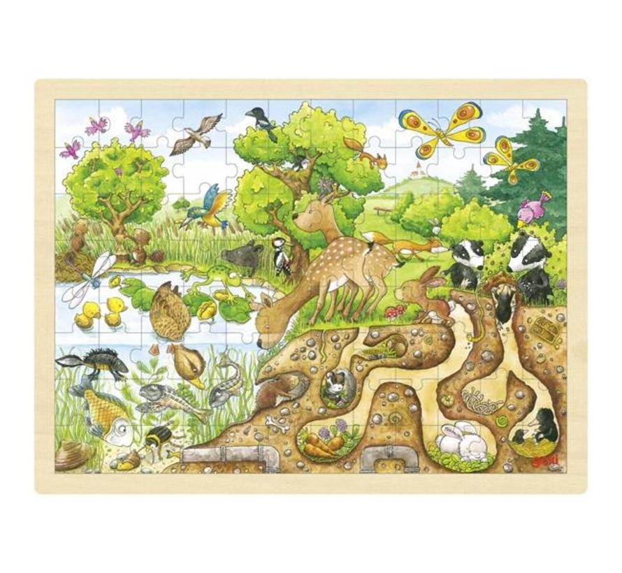 Puzzel Ontdekking in de Natuur Hout 96 pcs