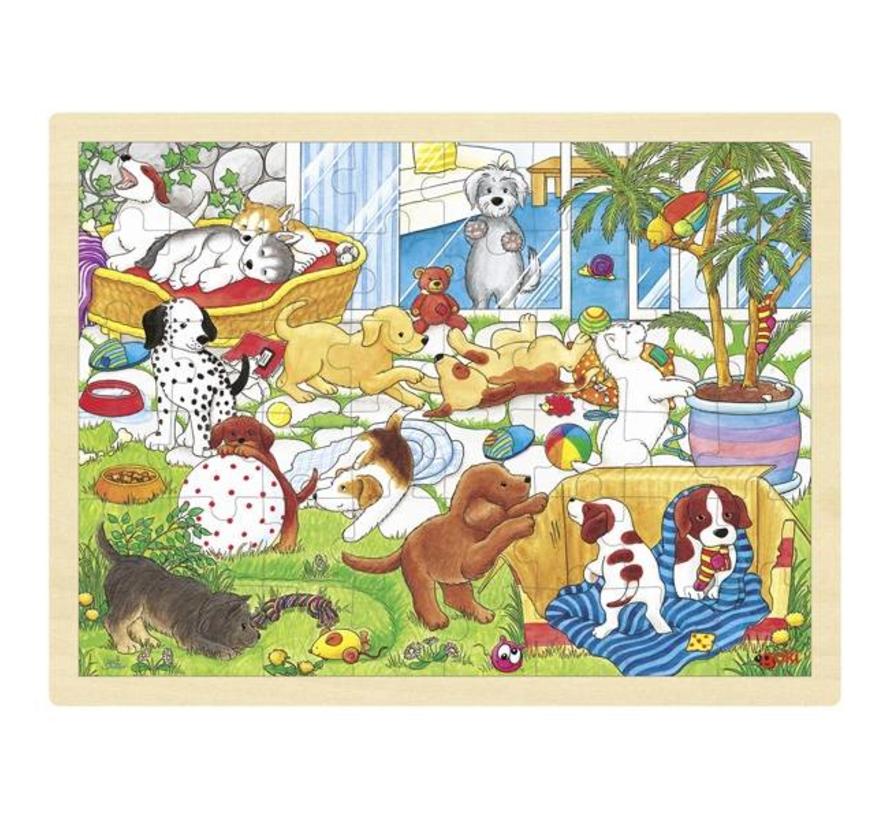 Puzzel Honden Puppy School Hout