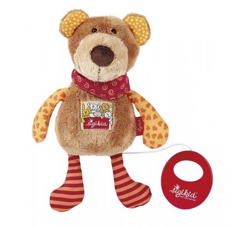 sigikid Knuffel Beer Muziekknuffel Red Stars