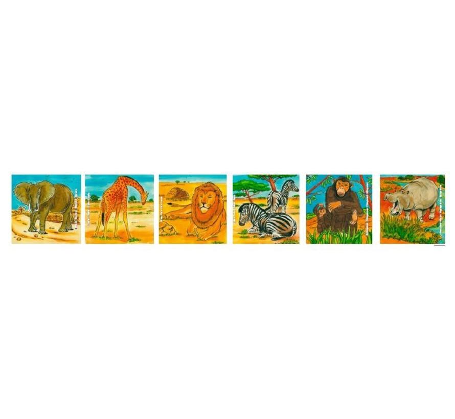 Blokkenpuzzel Afrika Dieren Hout