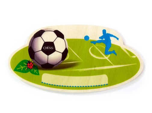 Hess Naambord Kinderkamer Voetbal Hout
