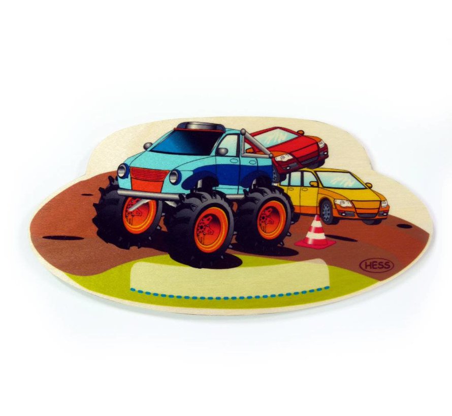 Naambord Kinderkamer Monstertruck Hout