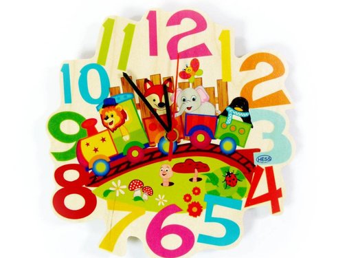 Hess Wandklok Trein Hout