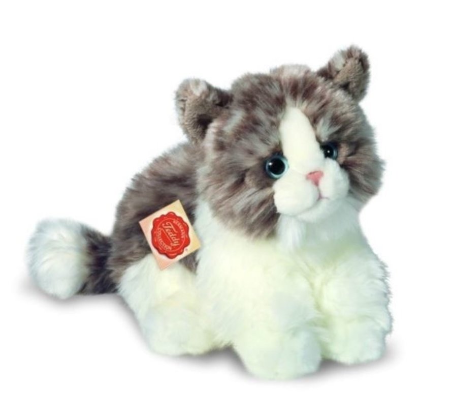 Stuffed Animal Cat Gray Wit