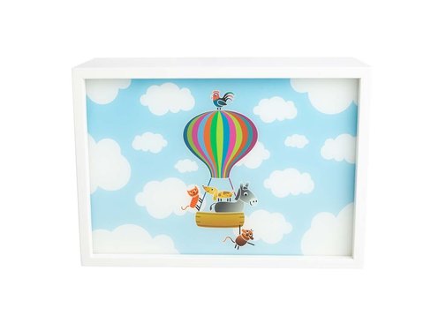 Limundo Wandlamp Rechthoekig Luchtballon Wit Hout