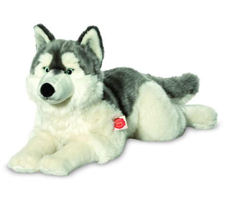 Knuffel Hond Husky Liggend