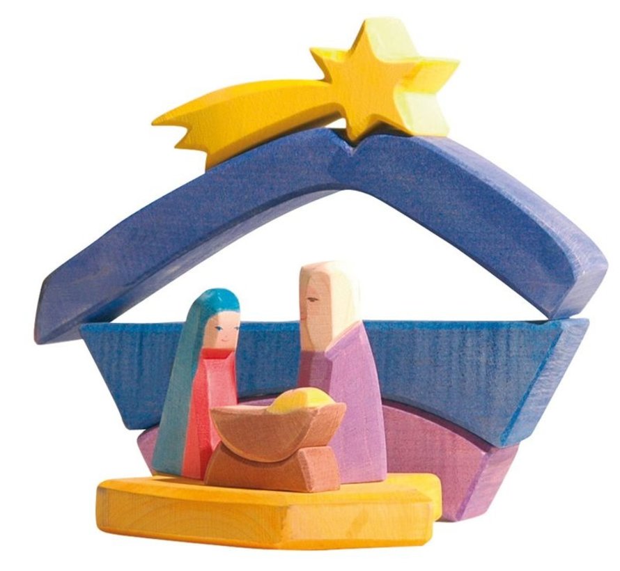 Block Box Rainbow Nativity Scene