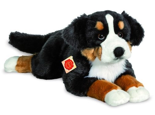 Hermann Teddy Knuffel Berner Sennenhond Liggend