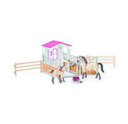 Schleich Horse stall with Arab horses and groom 42369