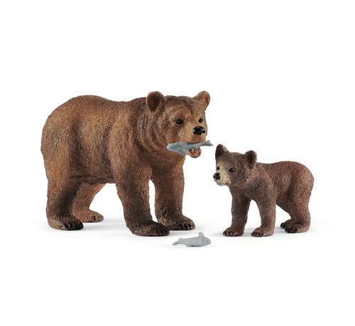 Schleich Beer Grizzlybeer Moeder met Jong 42473