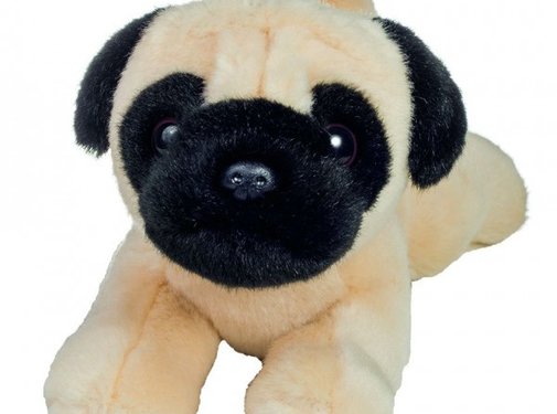 Hermann Teddy Knuffel Hond Mopshond Liggend