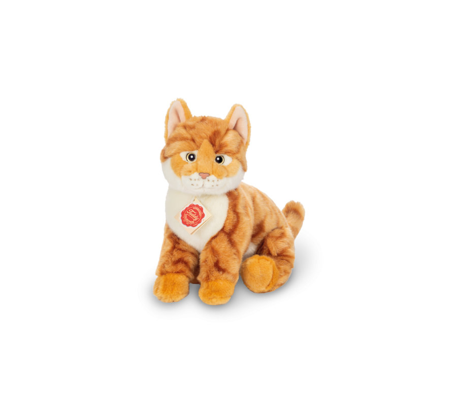 Stuffed Animal Cat Red Brindled Sitting