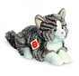 Stuffed Animal Cat Gray Brindled Lying Down