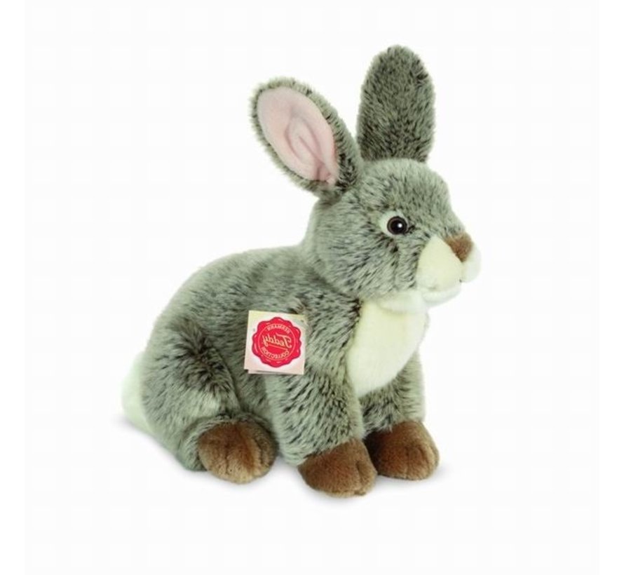 Stuffed Animal Hare Sitting Gray