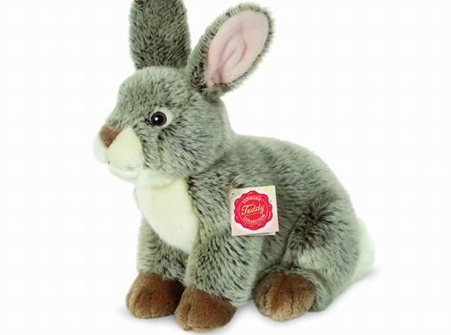 Hermann Teddy Knuffel Haas Zittend Grijs
