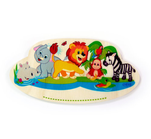 Hess Naambord Kinderkamer Jungle Hout