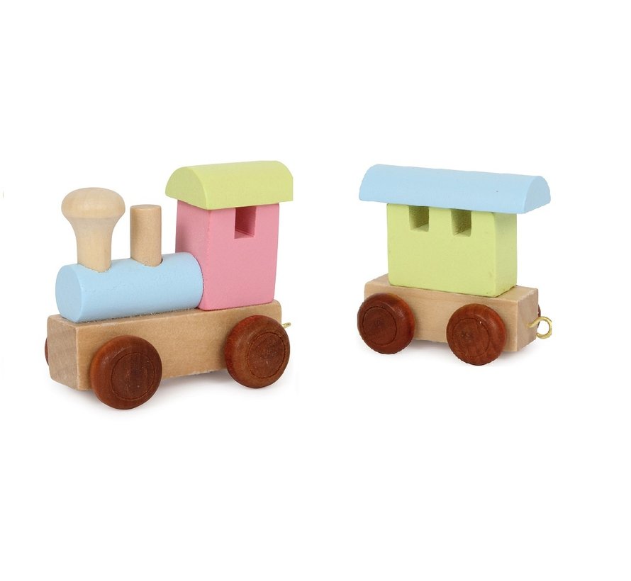 Letter Train Coloured Wood