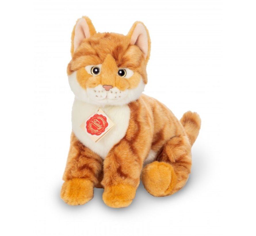 Stuffed Animal Cat Red Brindled Sitting