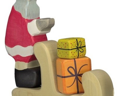 Holztiger Kerstman met Arreslee en Cadeautjes