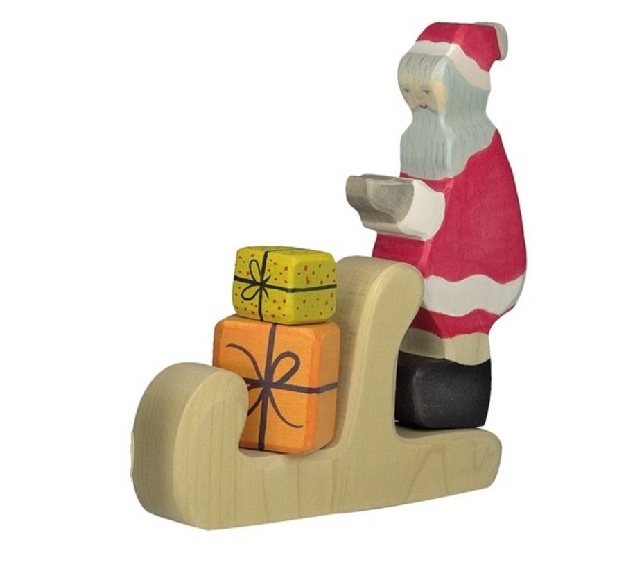 Kerstman met Arreslee en Cadeautjes