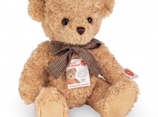 Hermann Teddy Knuffel Teddybeer Beige met Geluid