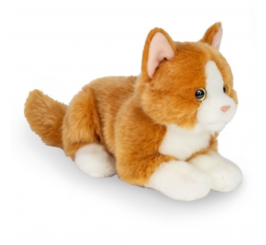 Knuffel Kat Rood Liggend 20 cm