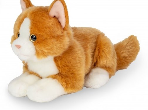 Hermann Teddy Knuffel Kat Rood Liggend 20 cm