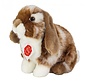 Stuffed Animal Hare Sitting Dark Brown