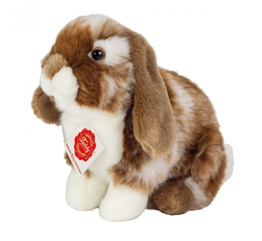 Stuffed Animal Hare Sitting Dark Brown