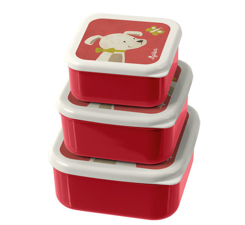 sigikid Lunchbox Snackbox Hond 3-delig