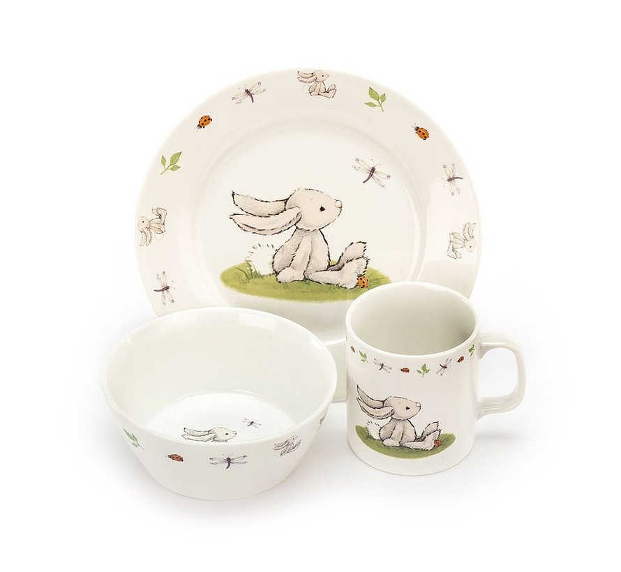 Servies Set Bashful Bunny Kom, Kopje en Bord