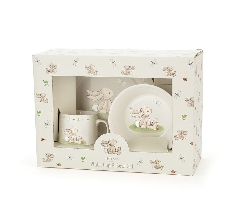 Servies Set Bashful Bunny Kom, Kopje en Bord