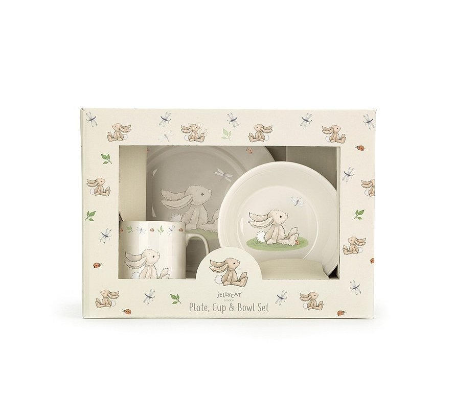 Servies Set Bashful Bunny Kom, Kopje en Bord