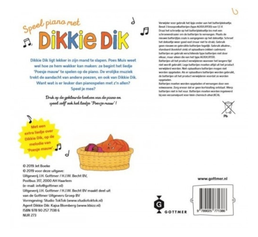 Speel piano met Dikkie Dik (met pianotoetsen en geluid)
