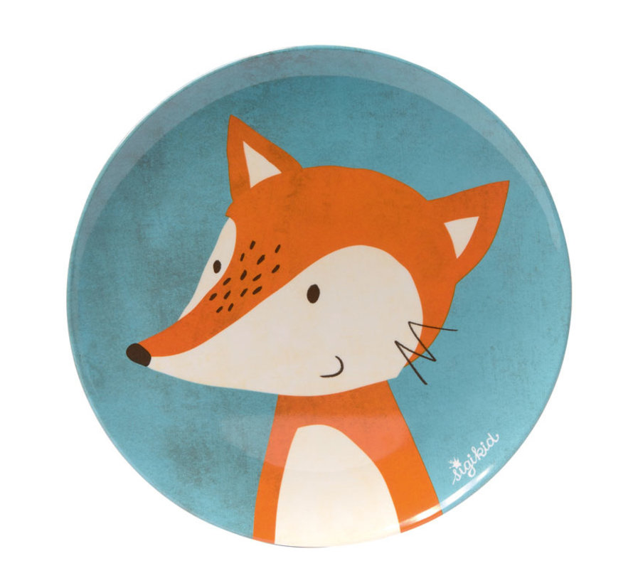 Melamine plate dog Fox