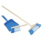 Plastic dustpan, handbroom and broom Blue