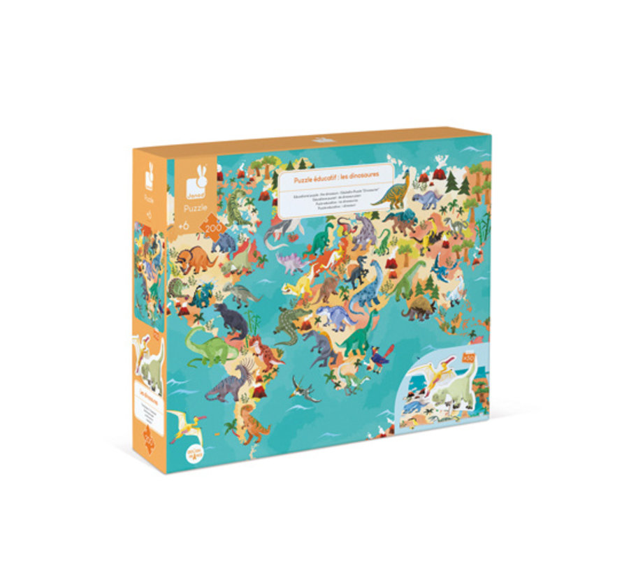 Reuzenpuzzel Educatief Dinosaurussen 200 pcs