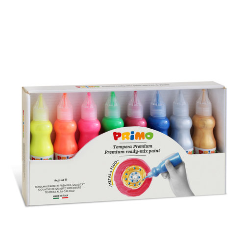 Primo Plakkaatverf Metal+Fluo (8x50ml)