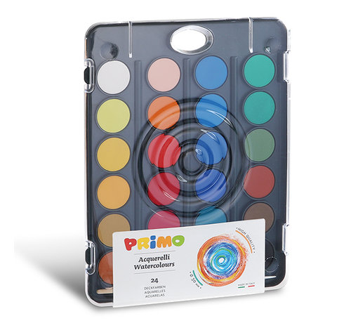 Primo Aquarelverf tablet/penseel ø30mm (24 kleuren)