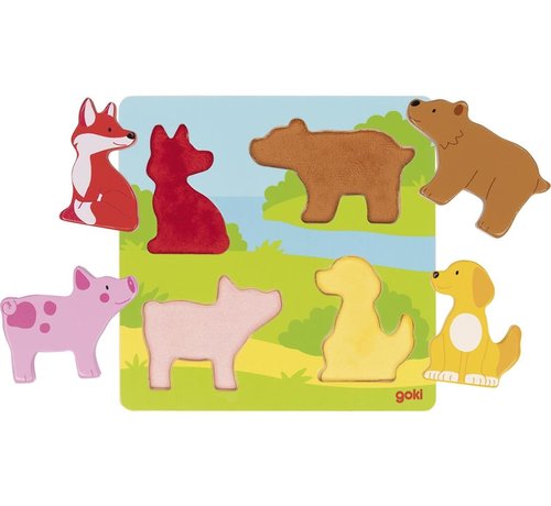 GOKI Voelpuzzel Dieren Hout