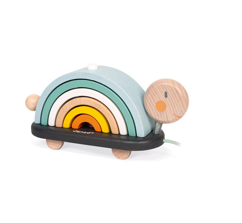 Janod Trekfiguur Schildpad Regenboog Sweet Cocoon Hout