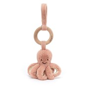 Jellycat Knuffel Rammelaar Inktvis Odell Octopus Wooden Ring Toy